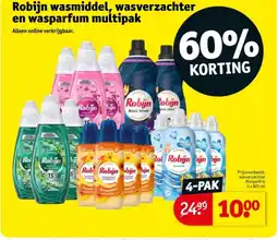 Kruidvat Robijn wasmiddel, wasverzachter en wasparfum multipak aanbieding
