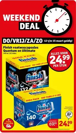 Kruidvat Finish vaatwascapsules Quantum en Ultimate aanbieding