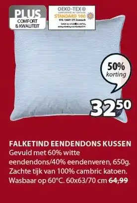 Jysk Falketind Eendendons Kussen aanbieding