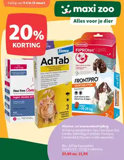 Maxi Zoo Vlooien en wormenbestrijding aanbieding