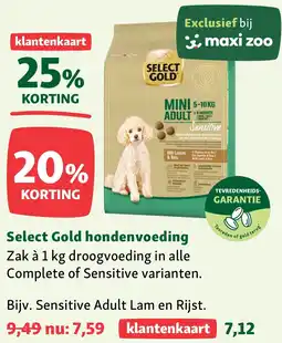 Maxi Zoo Select Gold hondenvoeding aanbieding