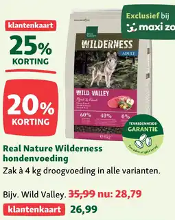 Maxi Zoo Real Nature Wilderness hondenvoeding aanbieding