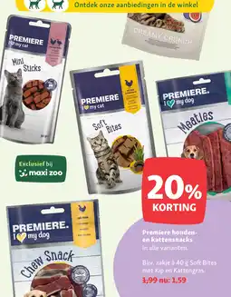 Maxi Zoo Premiere honden en kattensnacks aanbieding