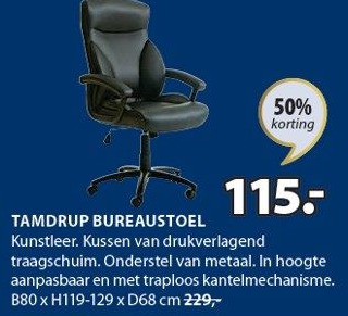 Jysk TAMDRUP BUREAUSTOEL aanbieding