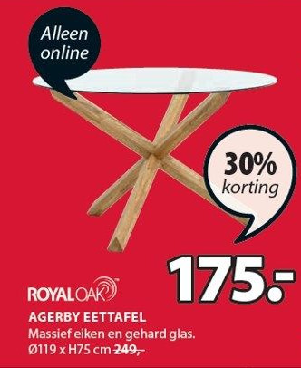 Jysk Royaloak Agerby Eettafel aanbieding