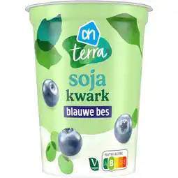 Albert Heijn AH Terra Plantaardig soja kwark blauwe bes aanbieding