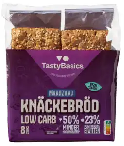 Albert Heijn TastyBasics Low carb knäckebröd Maanzaad en sesam aanbieding