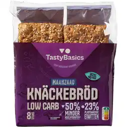Albert Heijn TastyBasics Low carb knäckebröd Maanzaad en sesam aanbieding