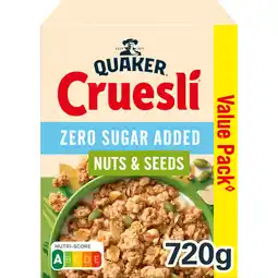 Albert Heijn Quaker Cruesli nuts & seeds zero sugar added aanbieding