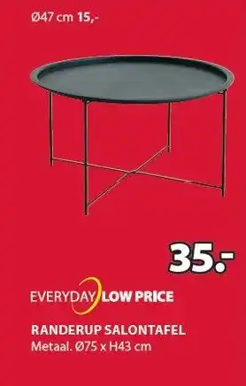 Jysk Everyday Low Price Randerup Salontafel aanbieding