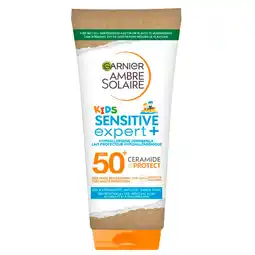Kruidvat Garnier Ambre Solaire Kids Sensitive Expert+ SPF50+ Zonnemelk aanbieding