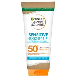 Kruidvat Garnier Ambre Solaire Sensitive Expert+ SPF50+ Hypoallergene Zonnebrandmelk aanbieding