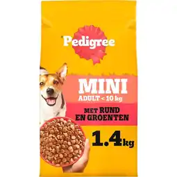 Albert Heijn Pedigree Adult mini hondenbrokken rund aanbieding