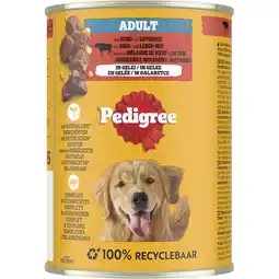 Albert Heijn Pedigree Adult met rund en levermix in gelei aanbieding