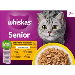 Albert Heijn Whiskas Senior gevogelte kip,kalkoen,eend gelei aanbieding