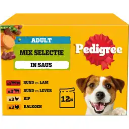 Albert Heijn Pedigree Adult mix selectie met groenten in saus aanbieding