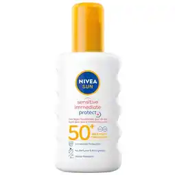 Kruidvat NIVEA Sun Sensitive Immediate Protect+ SPF50+ Zonnebrandspray aanbieding
