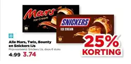 PLUS Alle Mars, Twix, Bounty en Snickers aanbieding