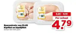 PLUS Boerentrots van PLUS Kipfilet en kipdijfilet aanbieding