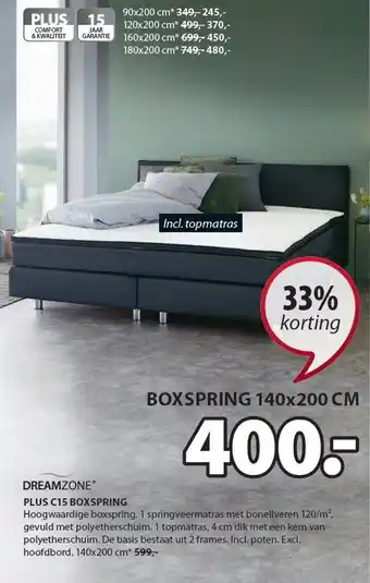 Jysk Dreamzone Plus C15 Boxspring aanbieding