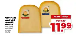 PLUS Klaverland van PLUS Jong belegen Kaas 48+ aanbieding