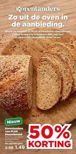 PLUS Korenlanders van PLUS Desembrood aanbieding