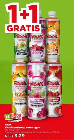 PLUS Raak Vruchtensiroop zero sugar aanbieding