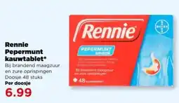 PLUS Rennie Pepermunt kauwtablet aanbieding