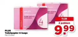 PLUS PLUS Toiletpapier 4 laags aanbieding