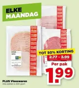 PLUS PLUS Vleeswaren aanbieding