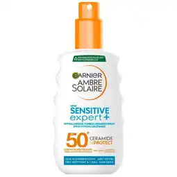 Kruidvat Garnier Ambre Solaire Sensitive Expert SPF50+ Zonnebrandspray aanbieding