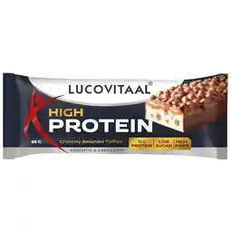 Kruidvat High Protein Crunchy Amandel Toffee Reep aanbieding