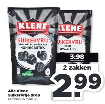 PLUS Alle Klene Suikervrije drop aanbieding