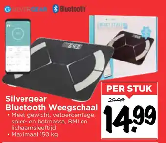 Vomar Voordeelmarkt Silvergear Bluetooth Weegschaal aanbieding