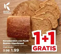 PLUS Korenlanders van PLUS Boeren tijgerbrood aanbieding