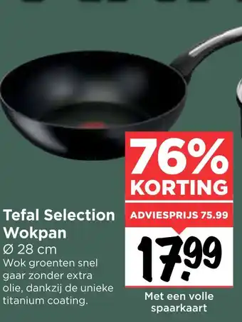 Vomar Voordeelmarkt Tefal Selection Wokpan aanbieding