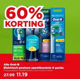 PLUS Alle Oral-B Elektrisch poetsen opzetborstels 4-packs aanbieding