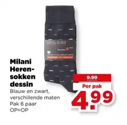 PLUS Milani Heren-sokken dessin aanbieding