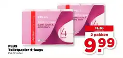 PLUS PLUS Toiletpapier 4-laags aanbieding
