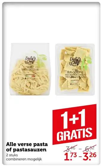 Coop Alle verse pasta of pastasauzen aanbieding