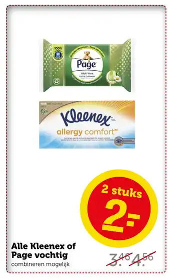 Coop Alle Kleenex of Page vochtig aanbieding