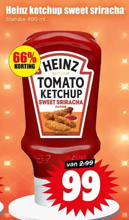 Dirk Heinz ketchup sweet sriracha aanbieding