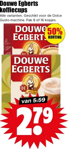 Dirk Douwe Egberts koffiecups aanbieding