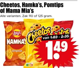 Dirk Cheetos, Hamka's, Pomtips of Mama Mia's aanbieding