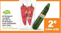Albert Heijn AH Biologisch courgette, Biologisch zoete puntpaprika aanbieding