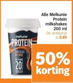 Albert Heijn Alle Melkunie Protein milkshakes aanbieding