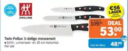 Albert Heijn Twin Pollux 3 delige messenset aanbieding