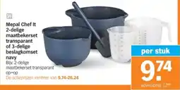 Albert Heijn Mepal Chef It maatbekerset transparant of beslagkomset navy aanbieding