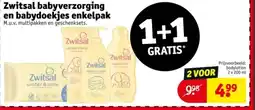 Kruidvat Zwitsal babyverzorging en babydoekjes enkelpak aanbieding
