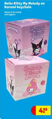 Kruidvat Hello Kitty My Melody en Kuromi keychain aanbieding